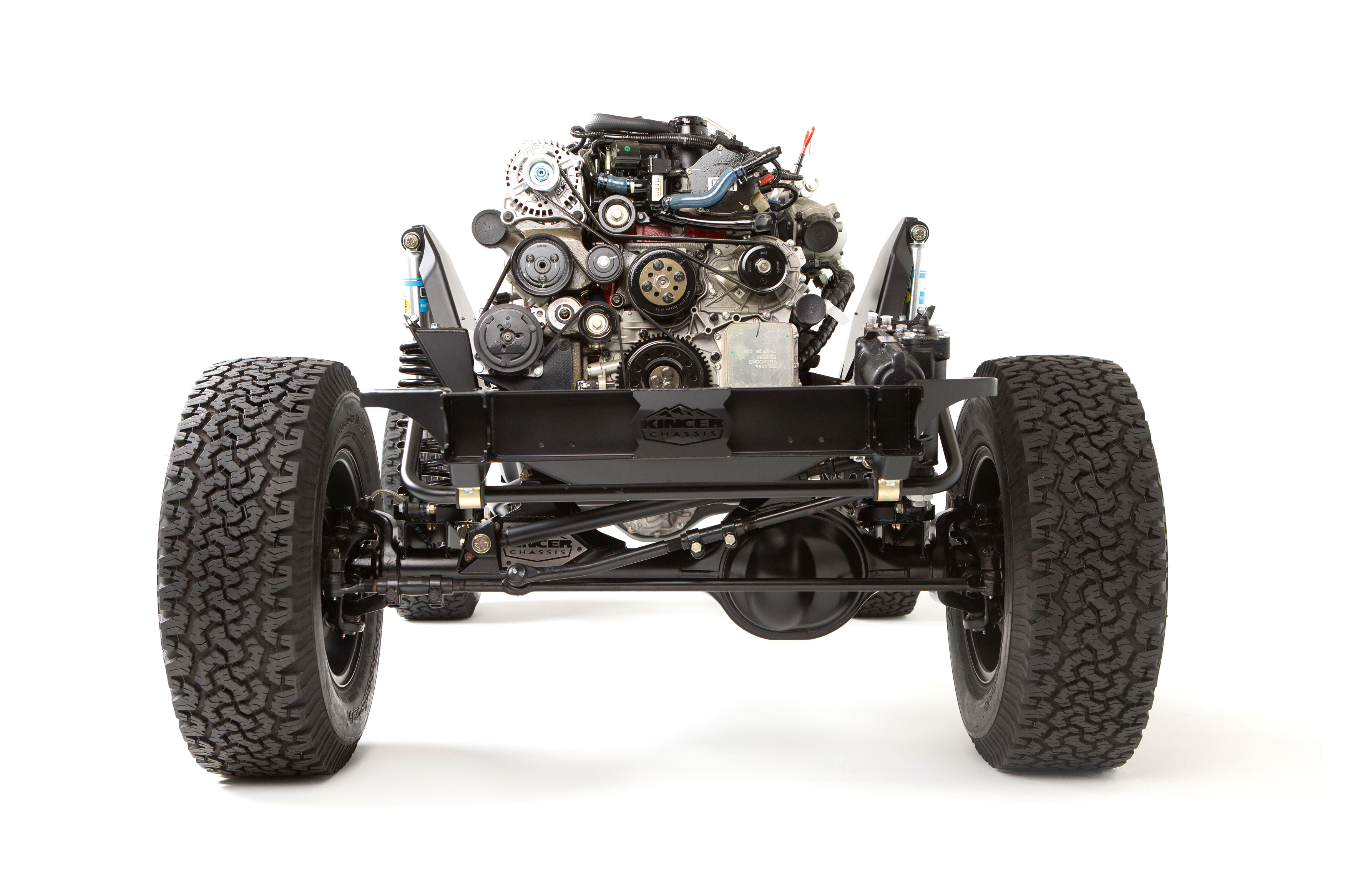 Custom Early Bronco with 4-link system by Krawlers Edge