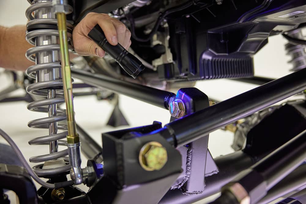 Using a blacklight for quality control on Classic Bronco Parts