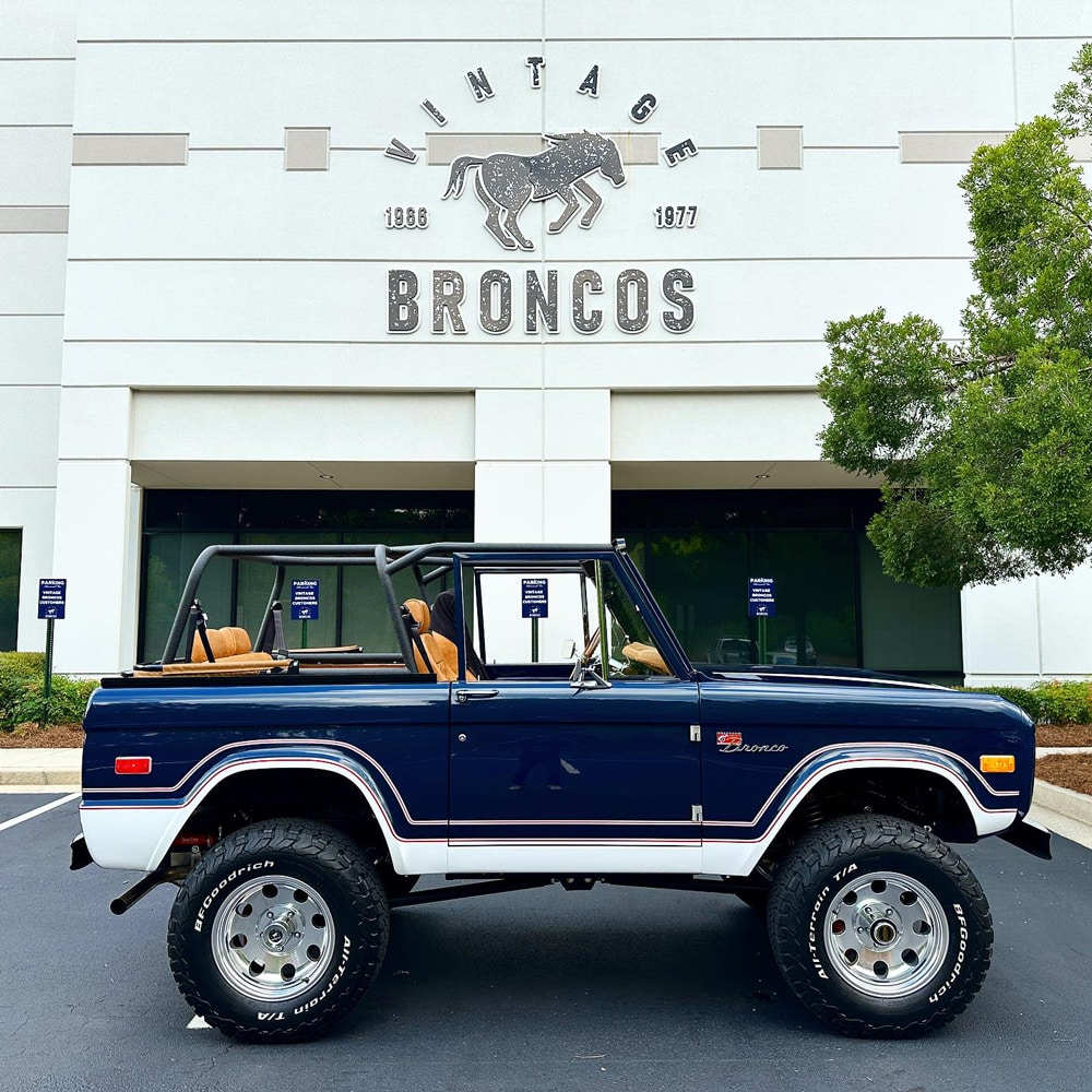 Midnight Blue Vintage Bronco with classic Ranger stripes